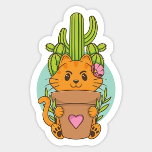 Botanicat Cute Kawaii Illustration Sticker